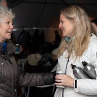 marcia haas talking to alumni